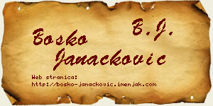 Boško Janaćković vizit kartica